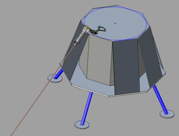 Lander, HLM, and LuSEE-V3 Simulation (Note: Lander looks different because lander’s design changed from initial project proposal).