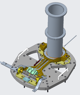 Custom vibration test fixture mounted with mechanism hardware